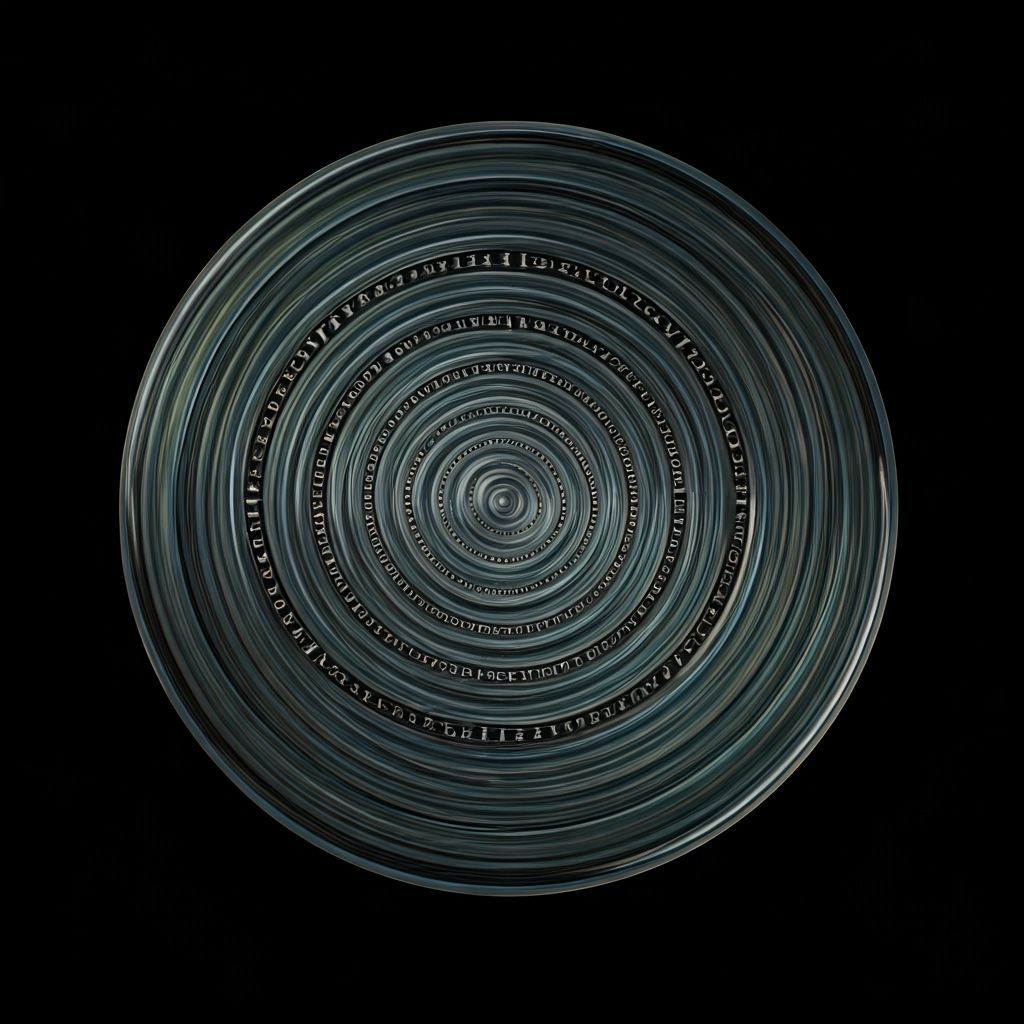 Mesmerizing Glass Spiral Orb in Op Art Style