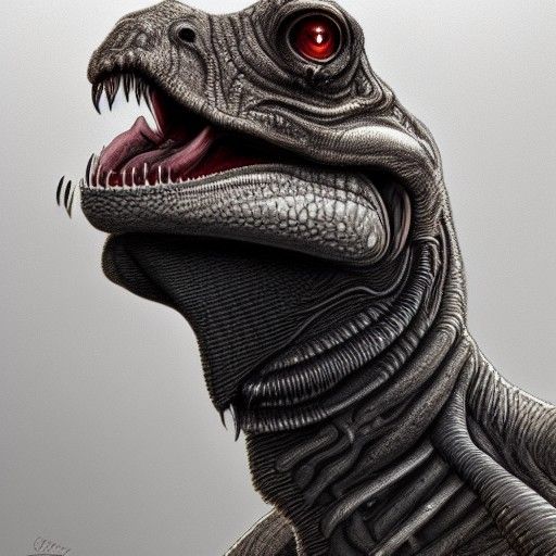 Hyperrealistic Lizard Humanoid in Leather Jacket