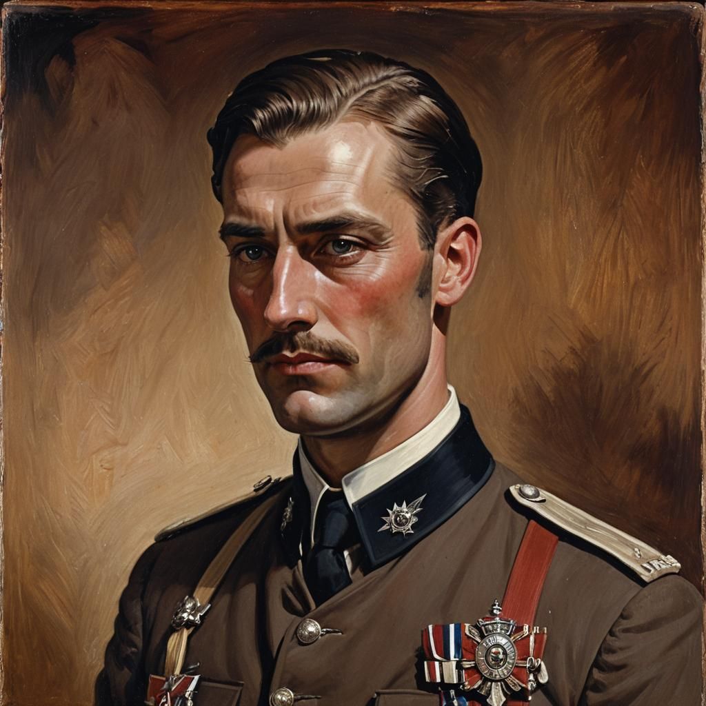 1934 Portrait of Captain Addams in English Realism