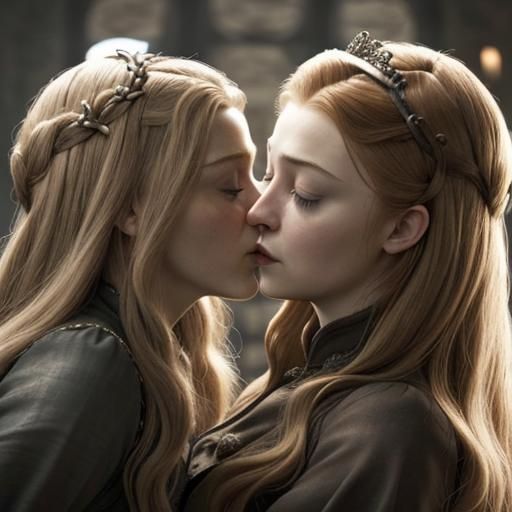 Sansa Stark and Margaery Tyrell Kissing