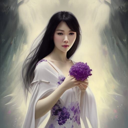 Portrait of Chinese Woman in Hyperdetailed Style