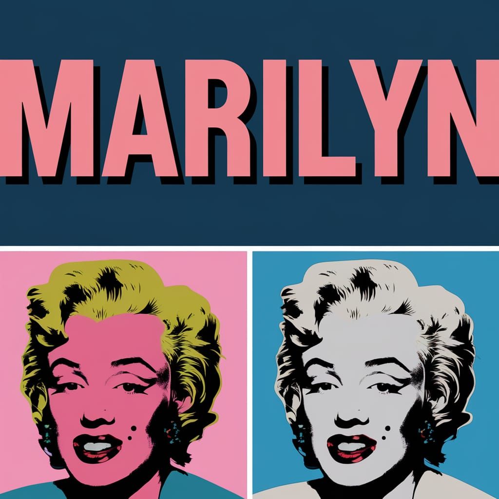 Pop Art Diptych in Warhol Style with Marilyn Image