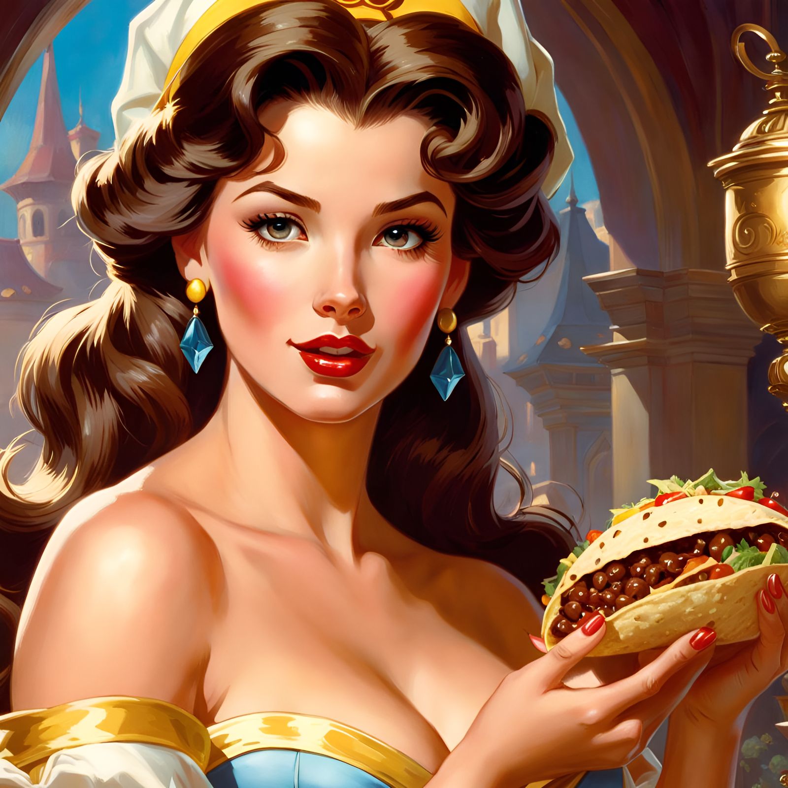 Princess Belle's Taco: A Hyperdetailed Digital Portrait