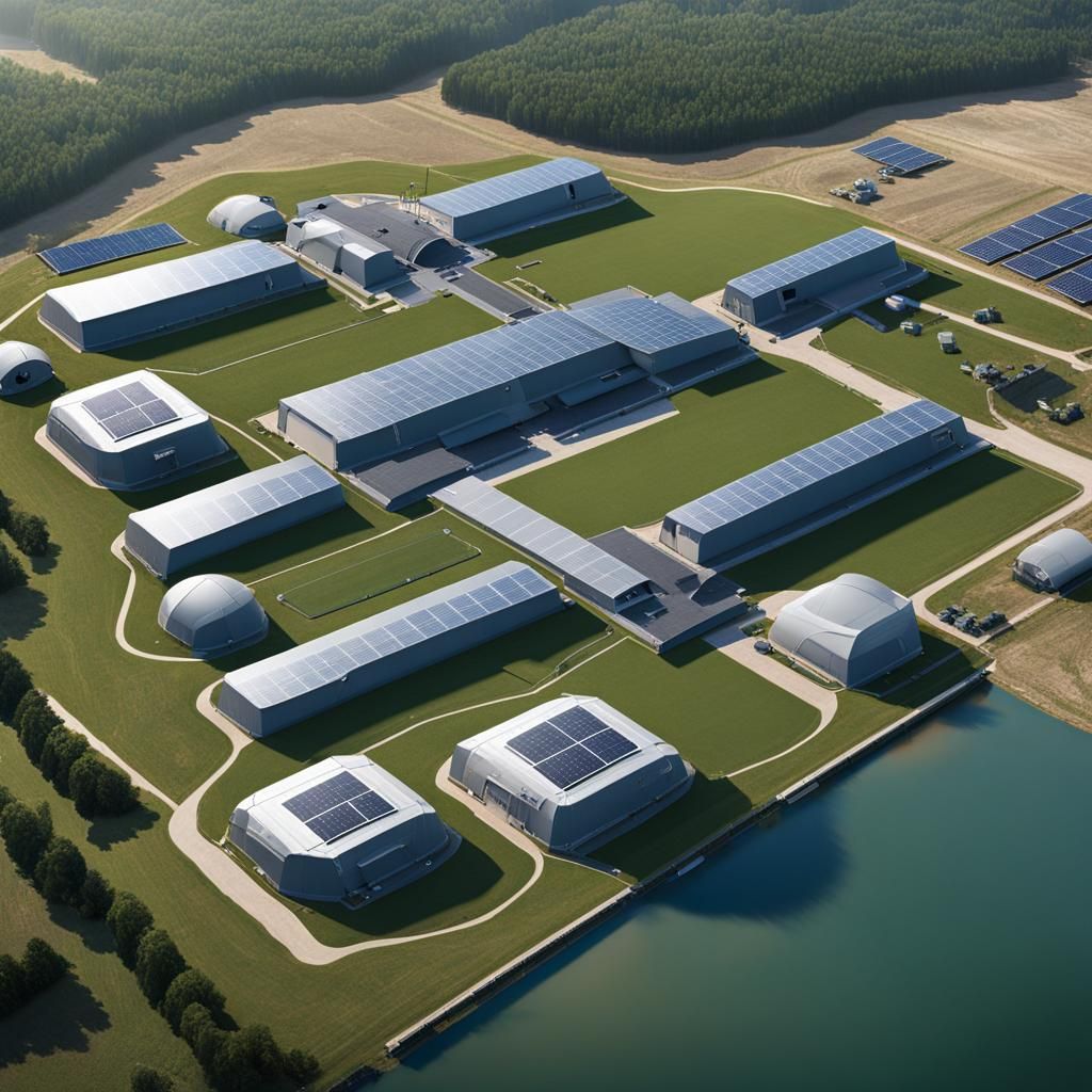 Bird's Eye View of Self-Sustaining Military Compound