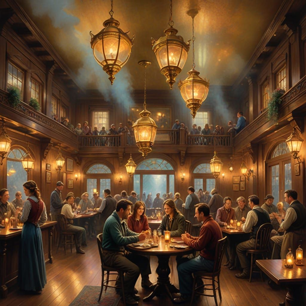 Fantasy Long Branch Saloon Interior with Patrons