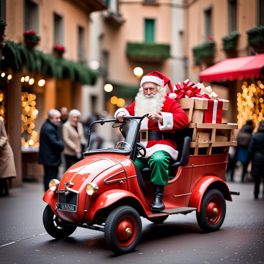Santa Claus in Auto Body Shop: Professional Photo