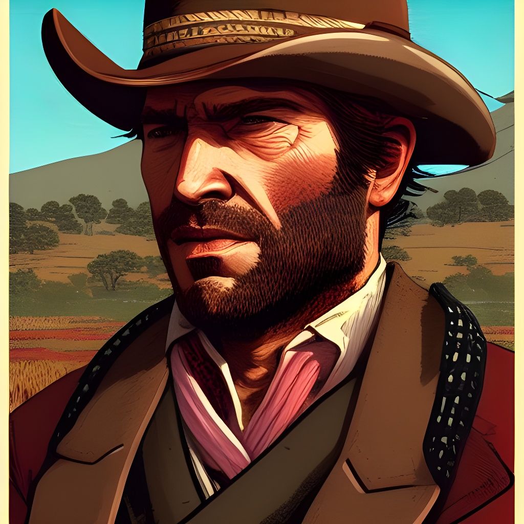 Arthur Morgan Portrait in Ukiyo-e Style