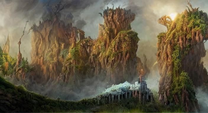 Lovecraftian Dreamscape with Surreal Architecture