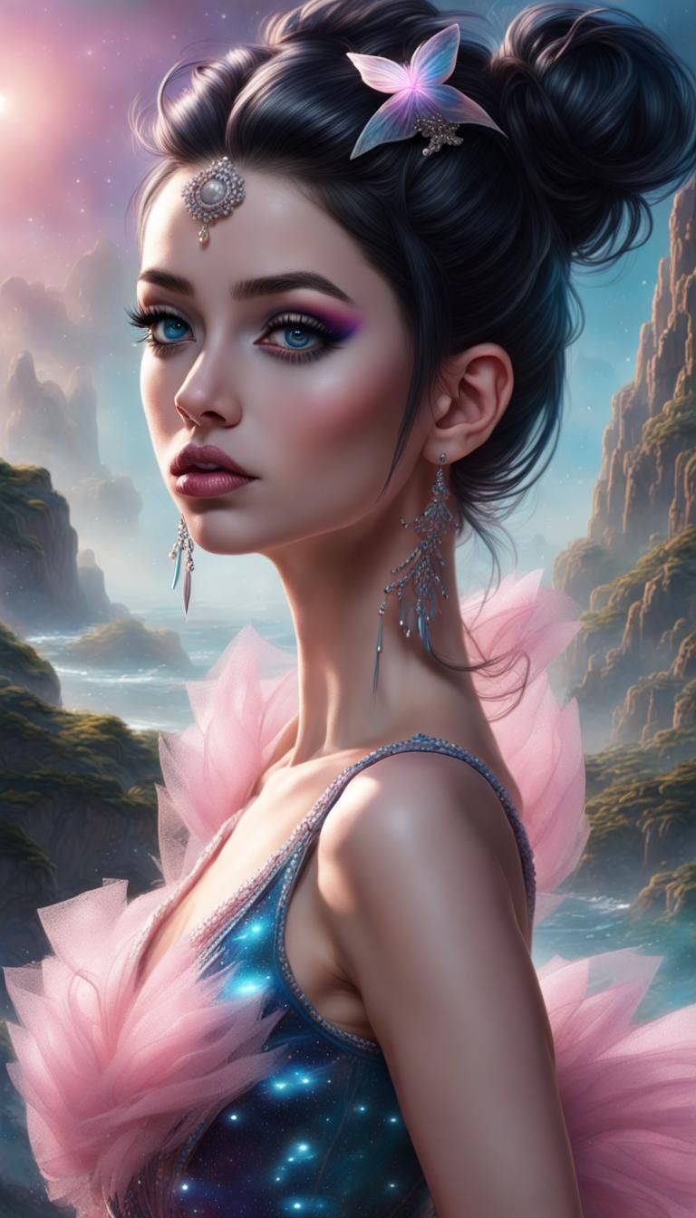 Galaxy Ballerina in Detailed Matte Painting