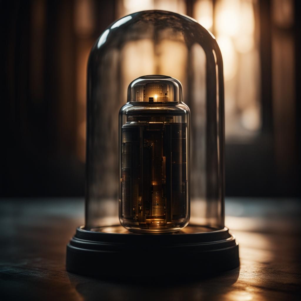 Glass Capsule of Life Memories in Abandoned Room