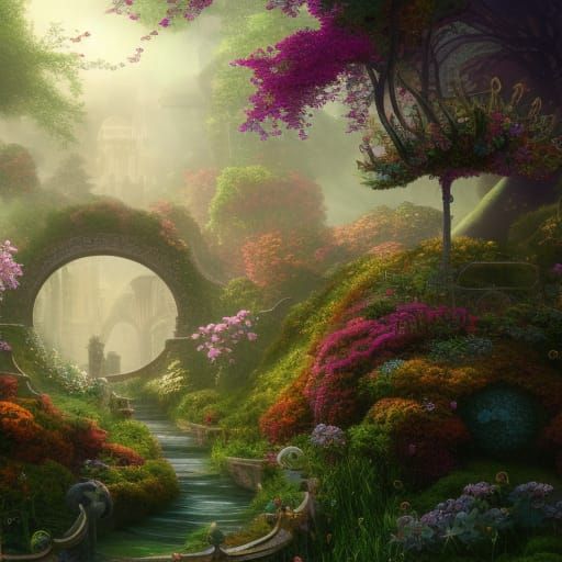 Fantastical Secret Garden Concept Art in Deep Color