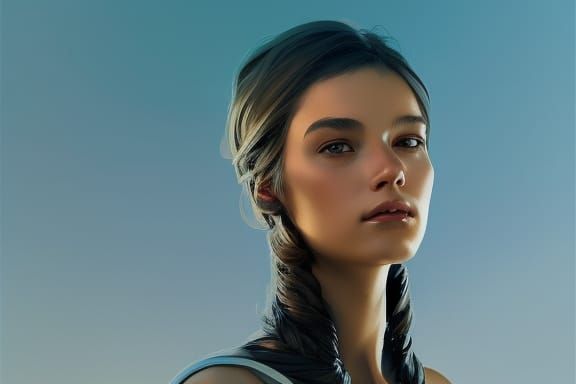 Detailed Portrait of a Beautiful Young Woman