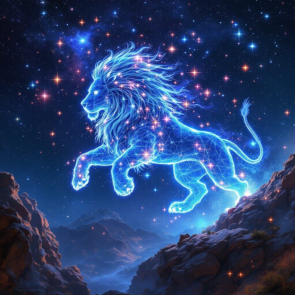 Majestic Lion Constellation Illuminates Celestial Canvas