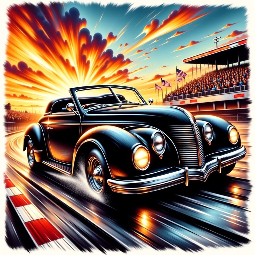 Retro-Futuristic Hot Rod Races to Victory