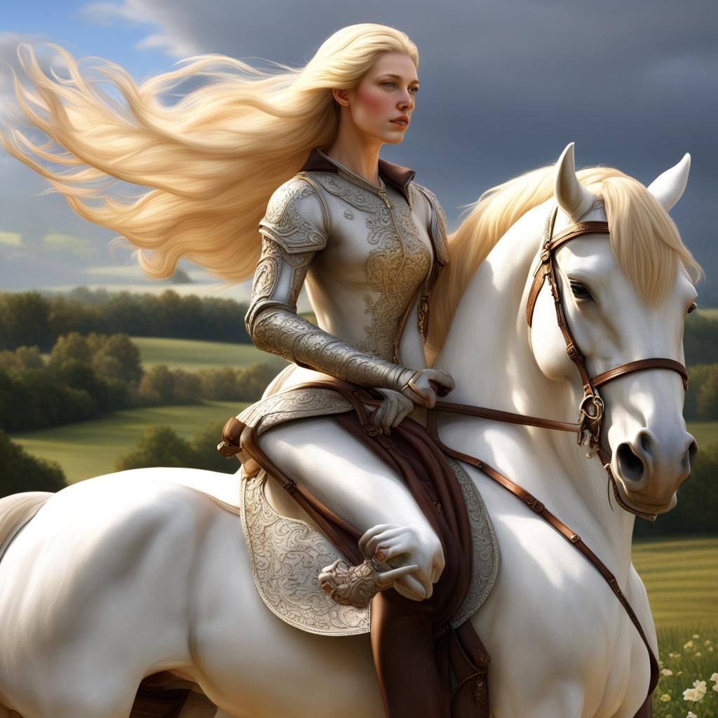 Lady Godiva Rides Bareback Through Countryside