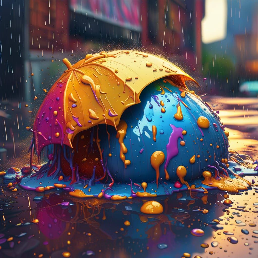 Rainy Summer Graffiti Art in High Detail