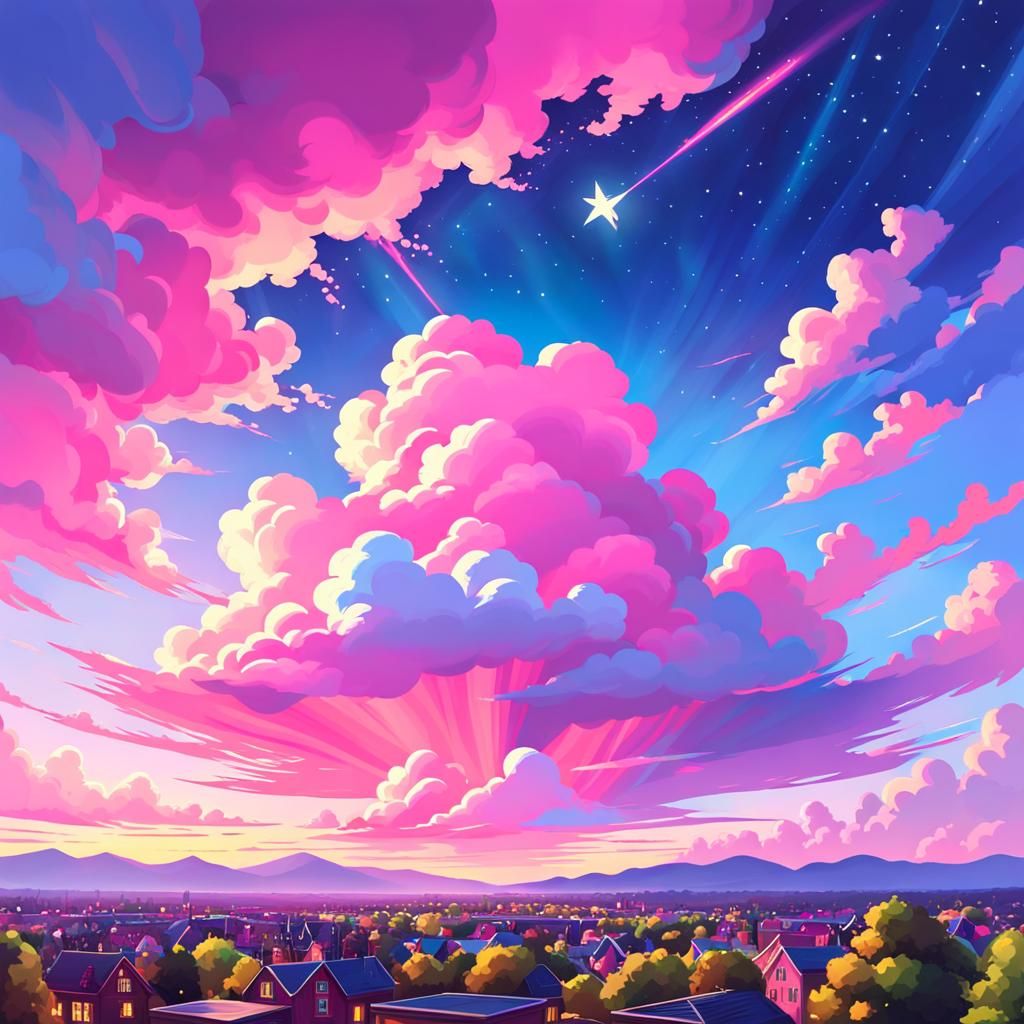 Cotton Candy Skies Abstract Pastel Art