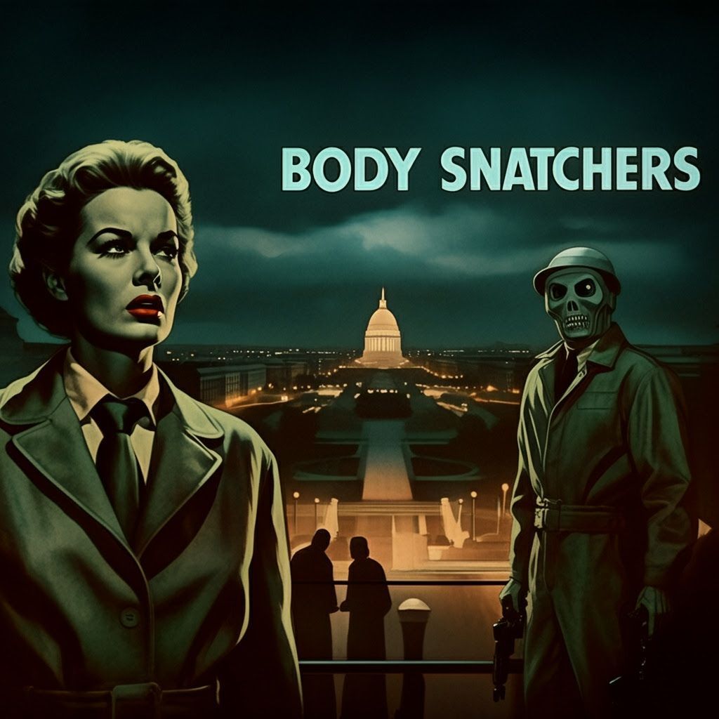 Vintage Horror Film Poster: "Body Snatchers" in 1953 Style