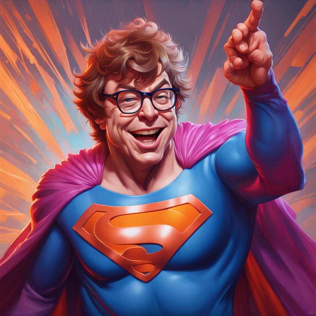 Austin Powers Tickles Superman: Artstation Portrait