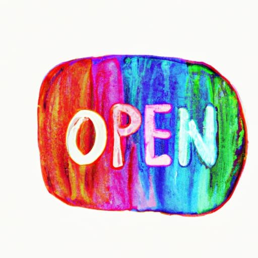 Watercolor Sketch of Open Sign