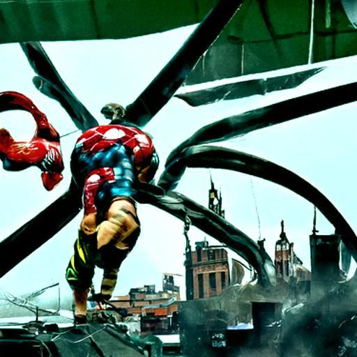 Spider-Man vs Doctor Octopus: Detailed Matte Painting
