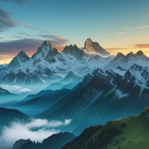 Breathtaking Swiss Alps Sunrise Landscape