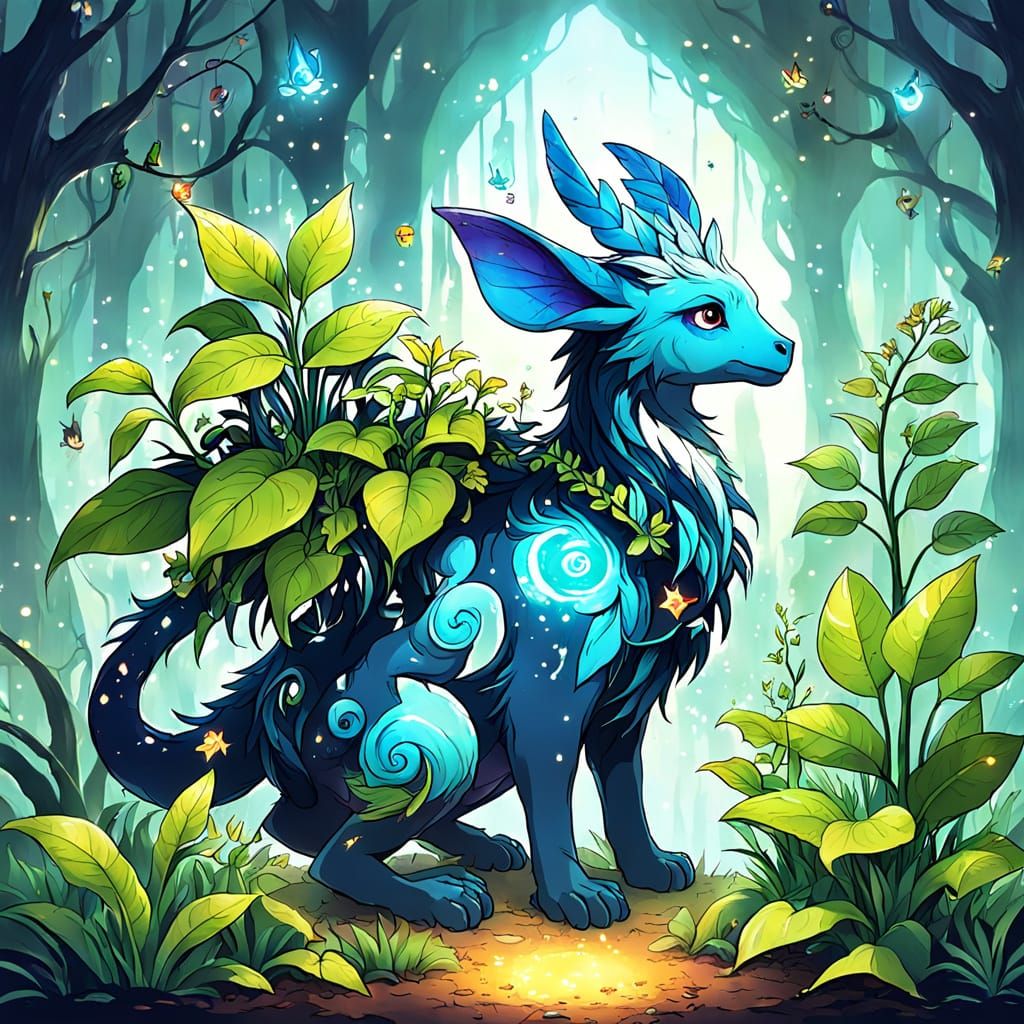 magical creatures helping magical plants grow