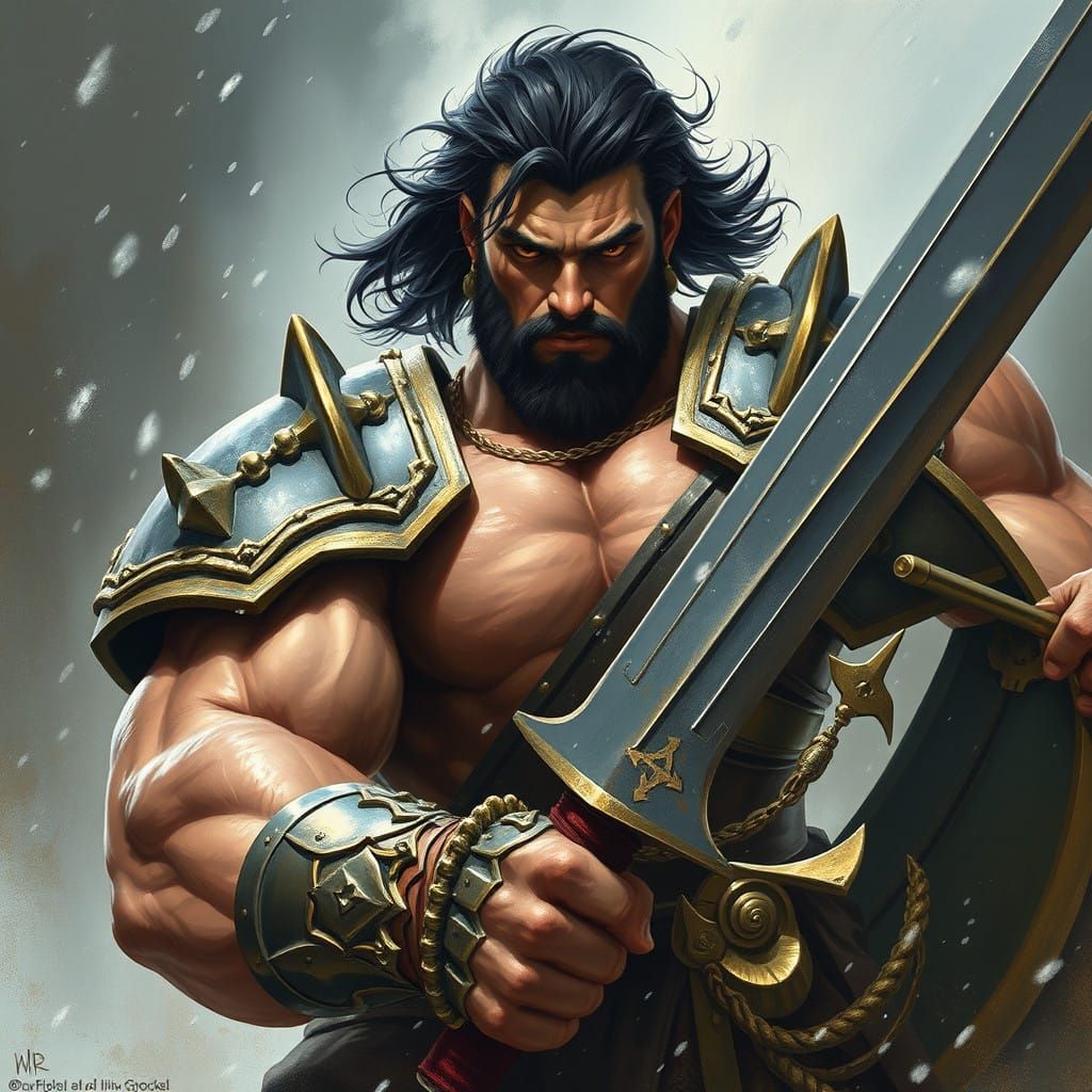 Mighty Warrior Kaelen in Dark Steel Armor