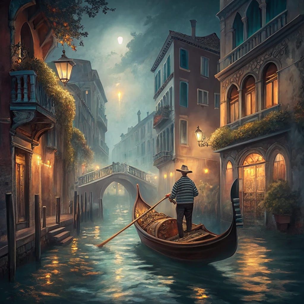 Moonlit Serenity in Venice Canals