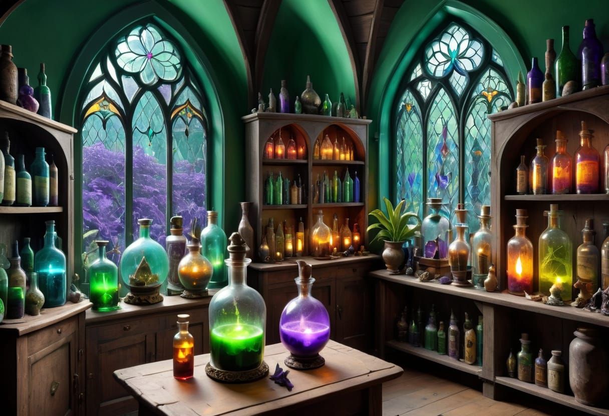 Ethereal Earth Wizard Amidst Vibrant Botanicals