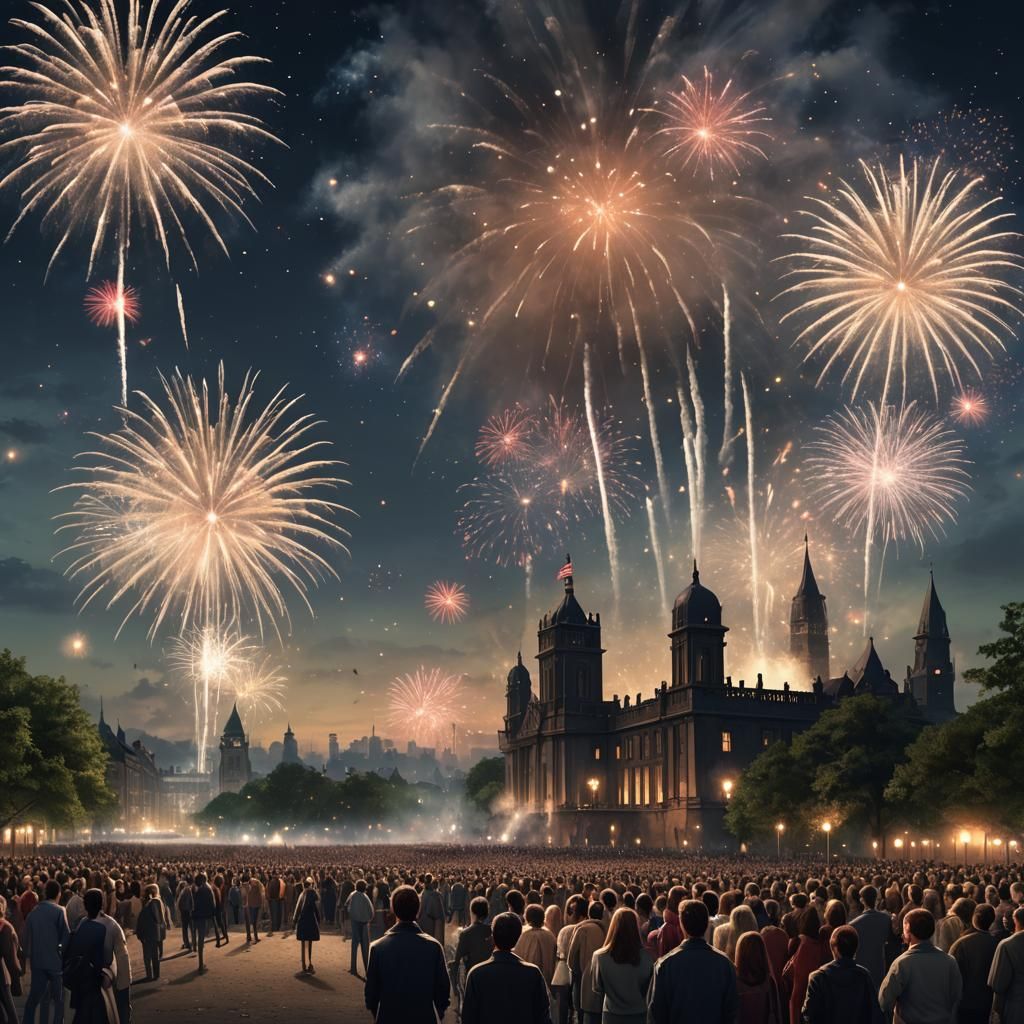 Spectacular Fireworks Display with Triumph Finale