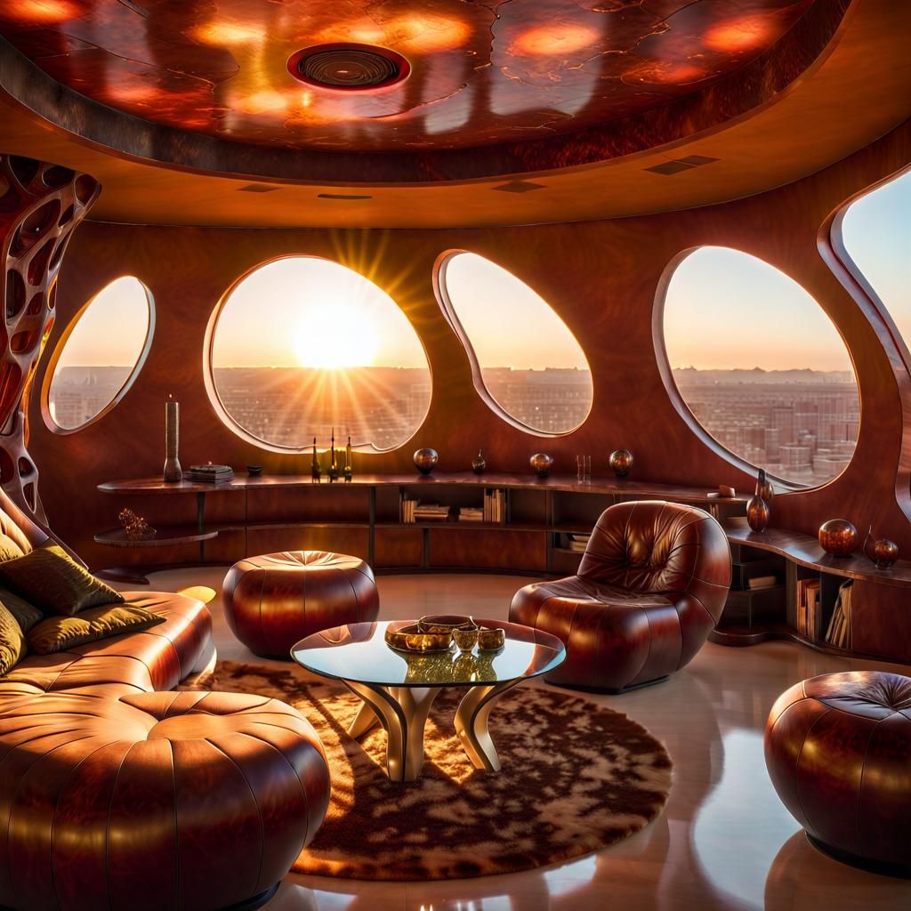 Sci-Fi Eco-Futuristic Penthouse Interior in HDR