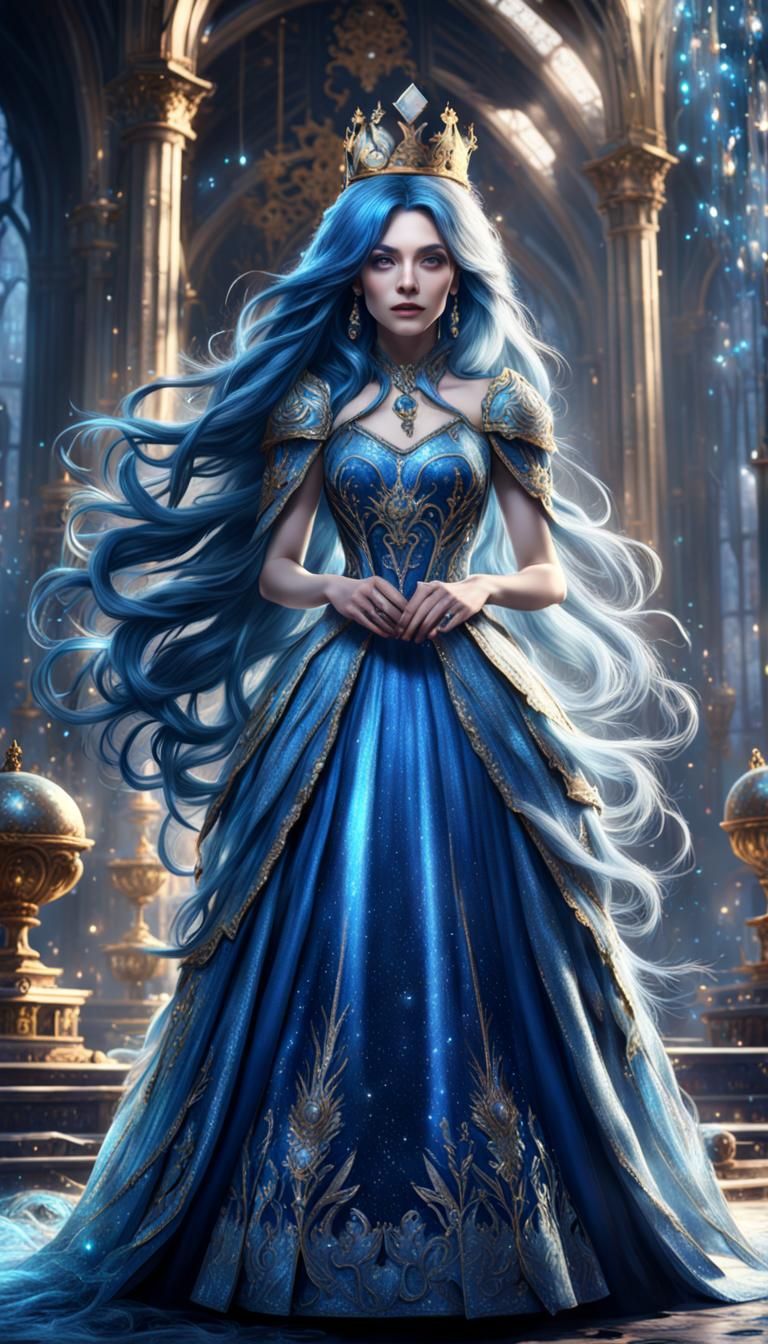 Girl in Blue Ballgown: Fantasy Concept Art
