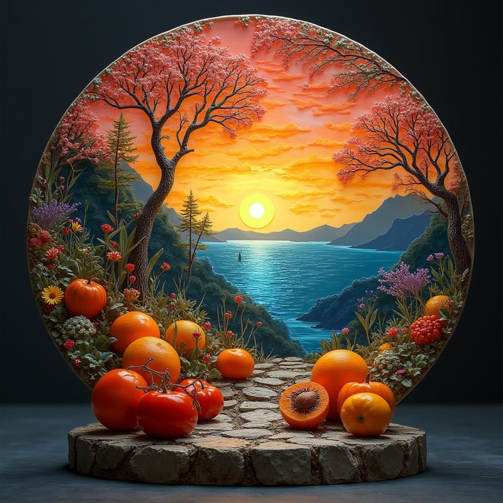 Surreal Still Life in Tiffany Style