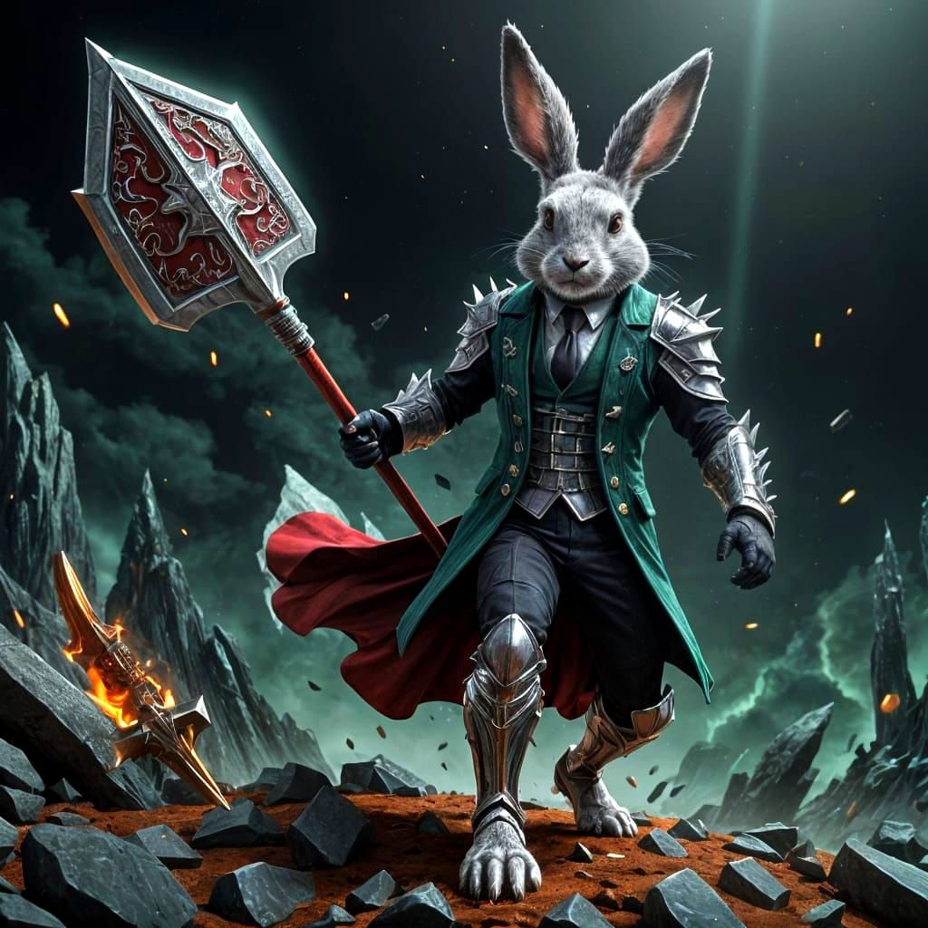 The Fluffy Berserker: A Ruby Red Warrior in Epic Splendor