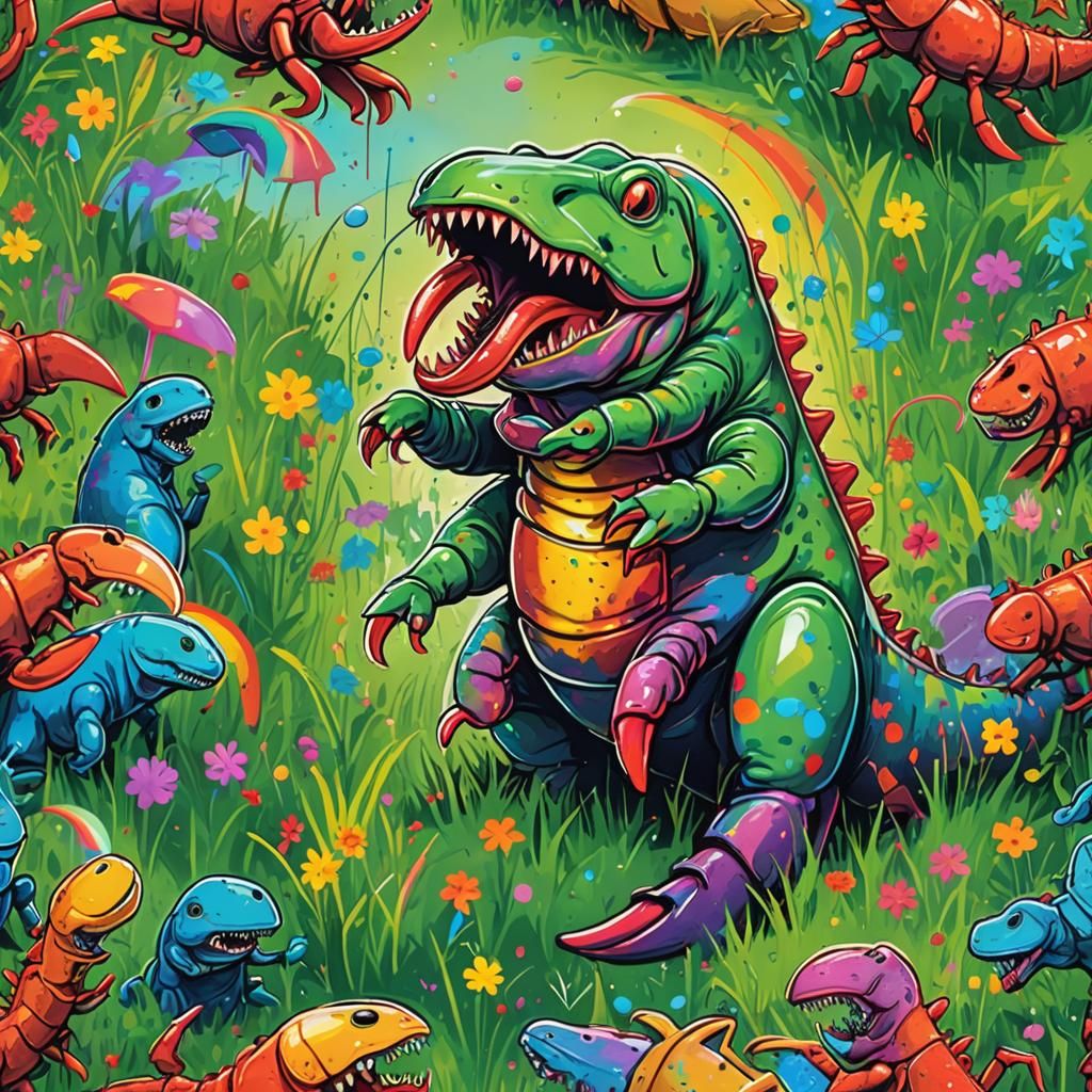 T-rex + lobster = 🤔 T-robster? 🦞🦖