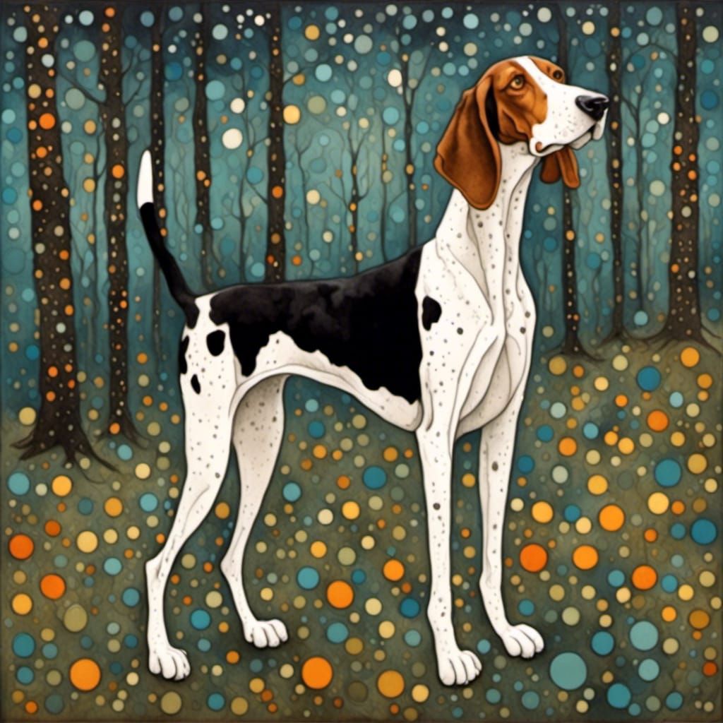 <lora:Whimsy Backlight SDX:1.0> a full body view treeing walker coonhound, solid smooth brown head and long ears, solid ...