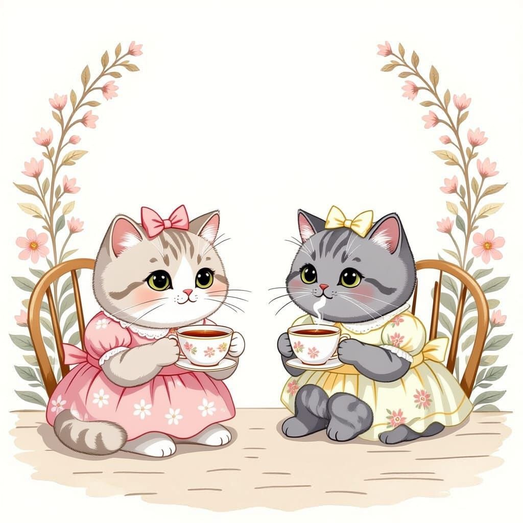 Pusheen and Stormy's Whimsical Tea Party