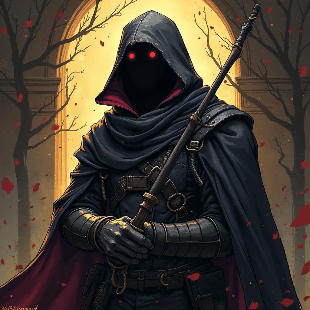 Grimdark Painting in Dark Futuristic Style