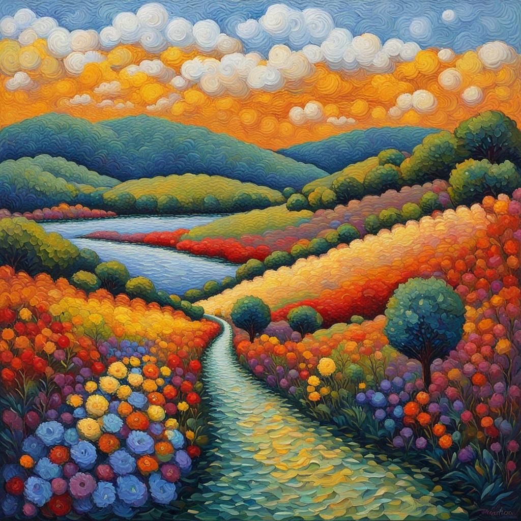 Stitch as Colorful Neo-Impressionist Oil Painting