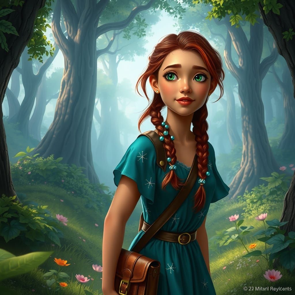 Enchanted Forest Siren in Vibrant Hyperrealism