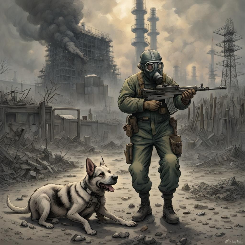 Soldier Defends Chernobyl From Two-Headed Dog