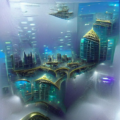 Futuristic Underwater Cityscape
