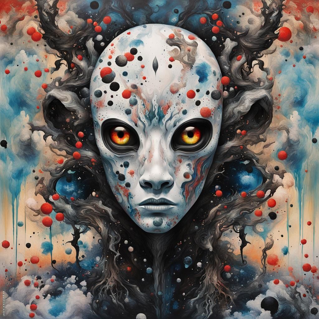 Alien Creature Portrait in Abstract Surrealism