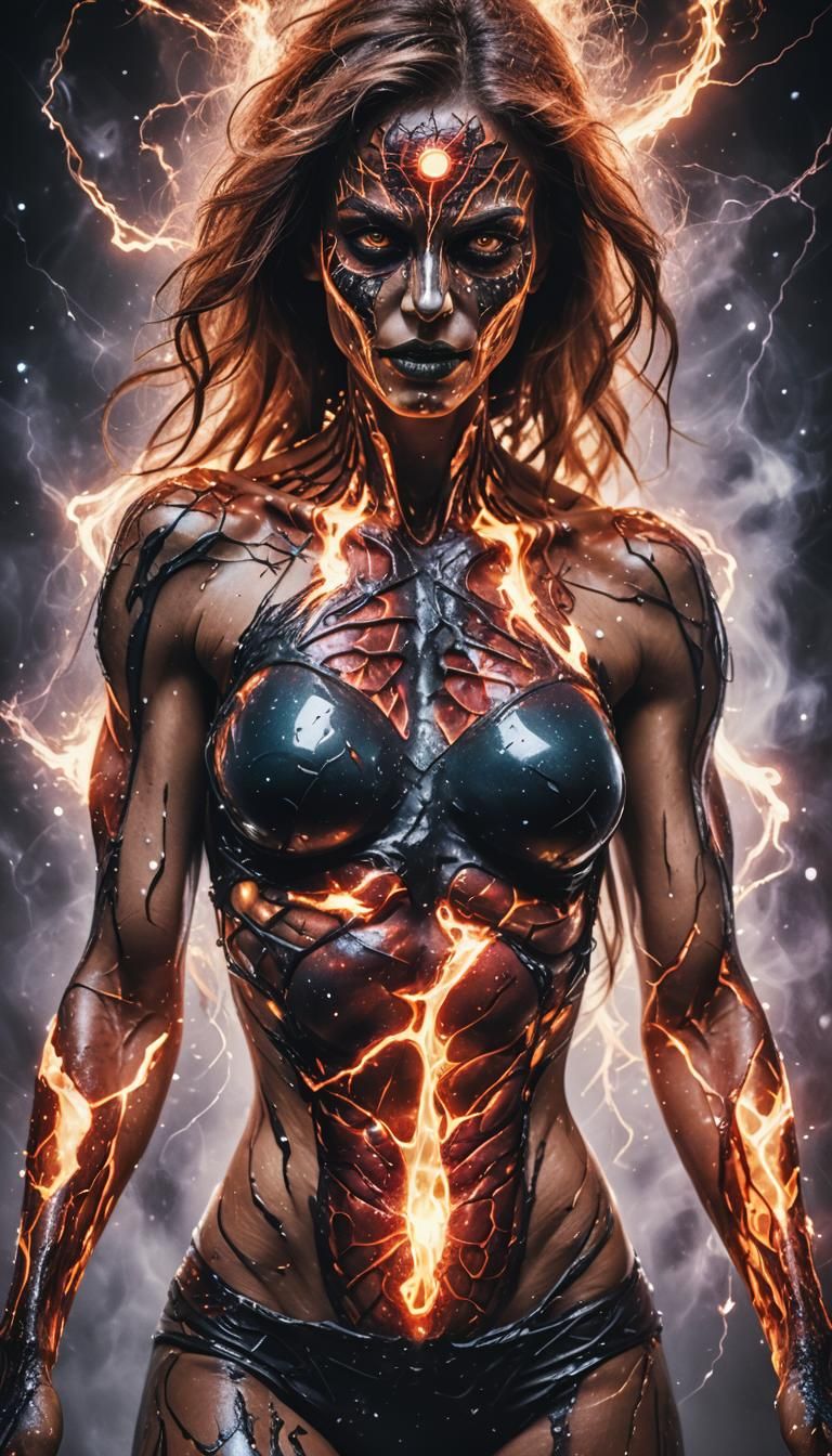 Mutated Beauty: A Hyperrealistic Pop-Art Portrait