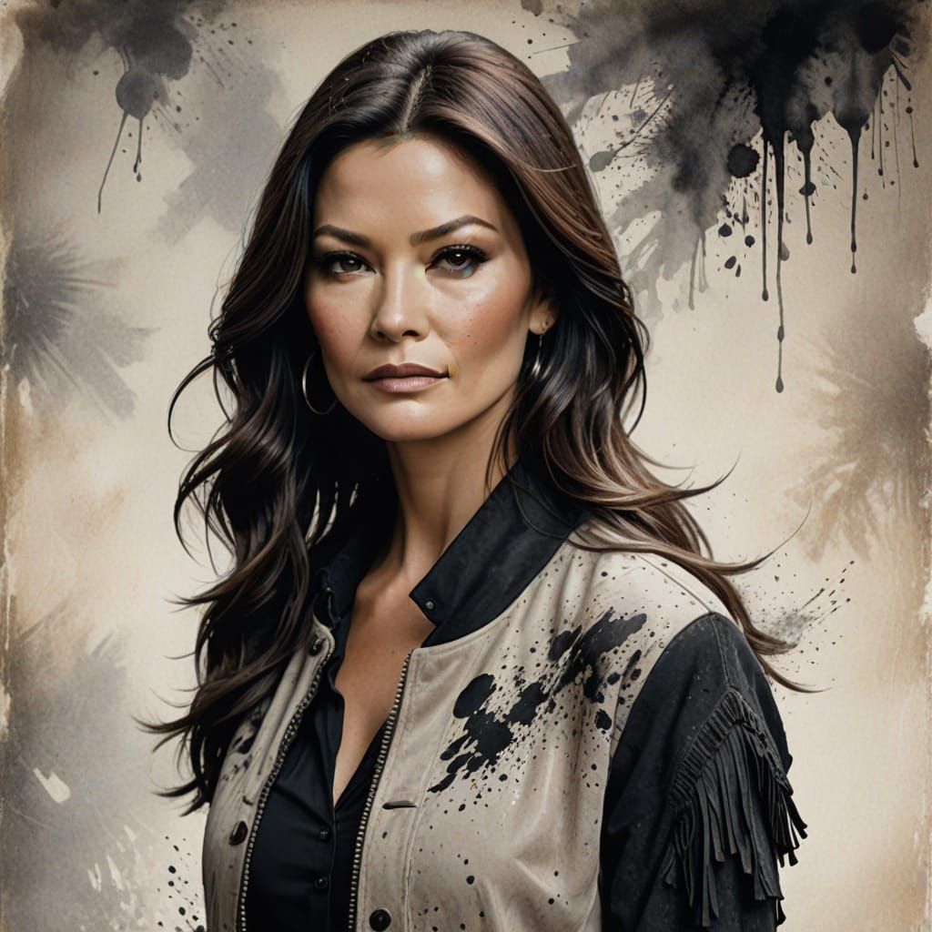 Ethereal Portrait in Ink and Vellum Style