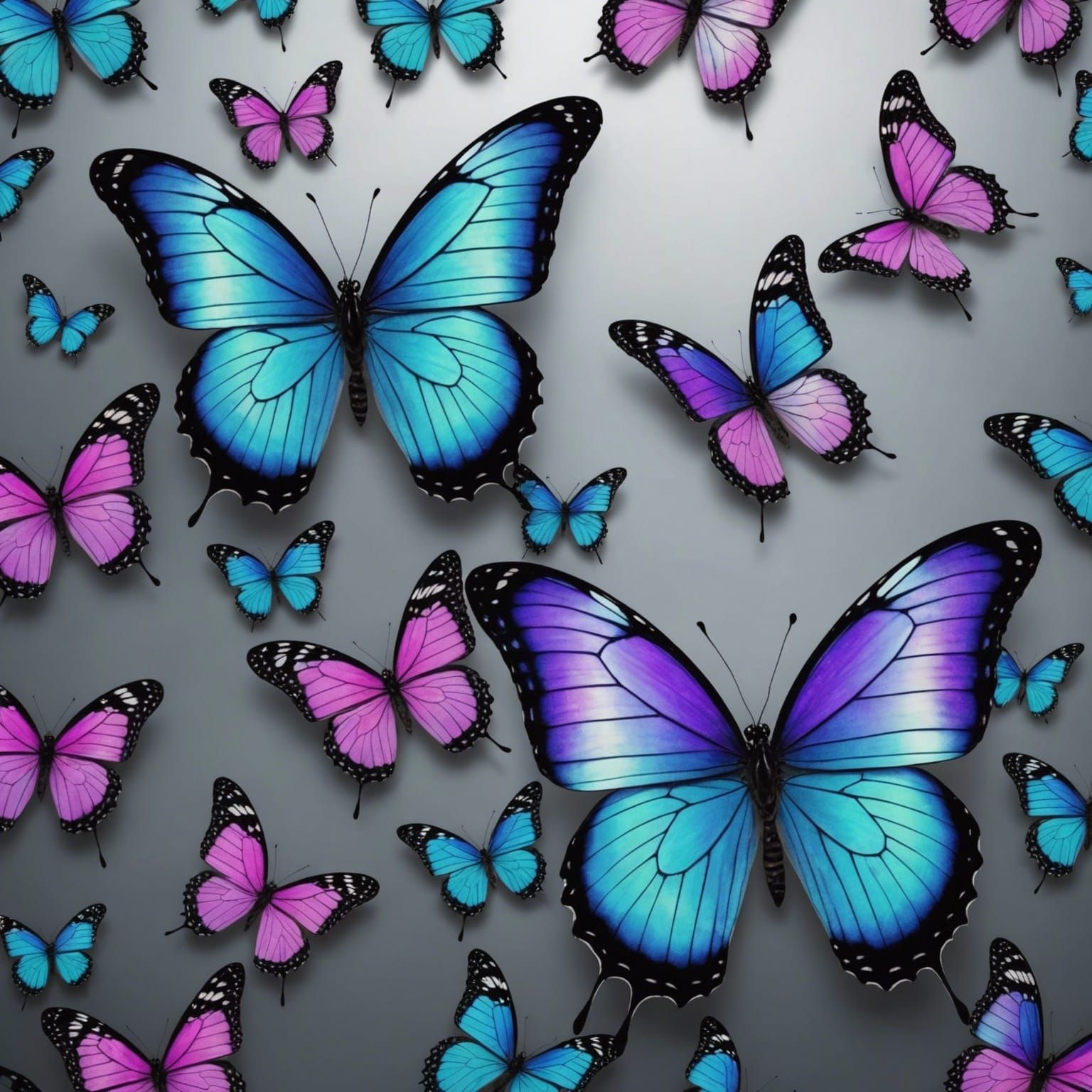 Iridescent Butterfly Wallpaper: Colorful Insect Art