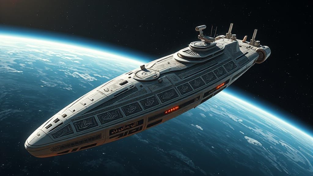 Islamic Spaceship Exploring a Solar System