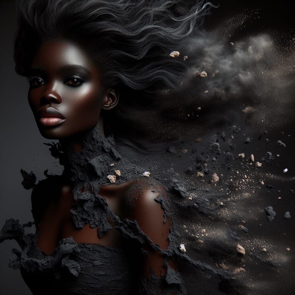 Powerful Black Woman Transforms into Nature's Embrace