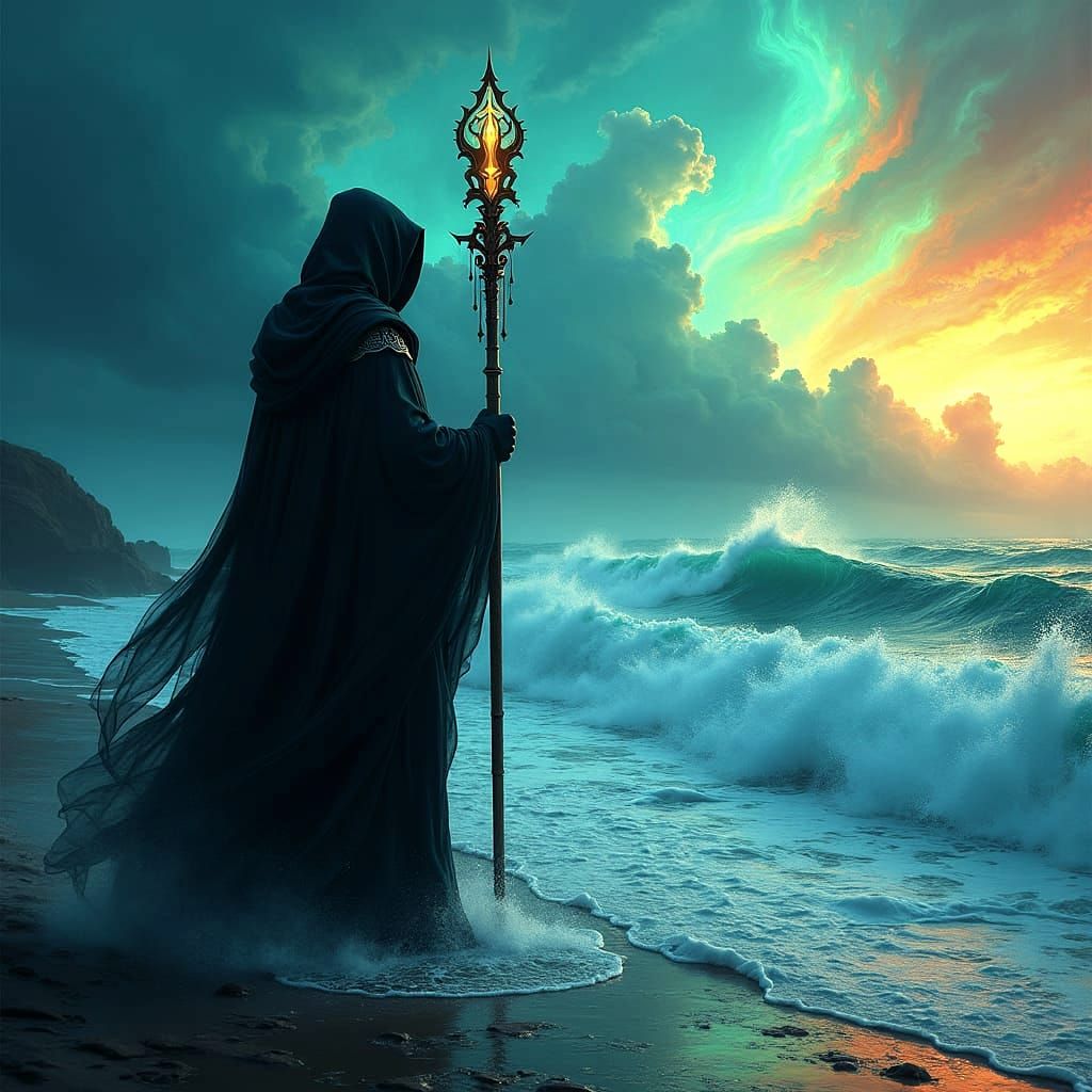 Raging Sea with Storms of Color and Figure